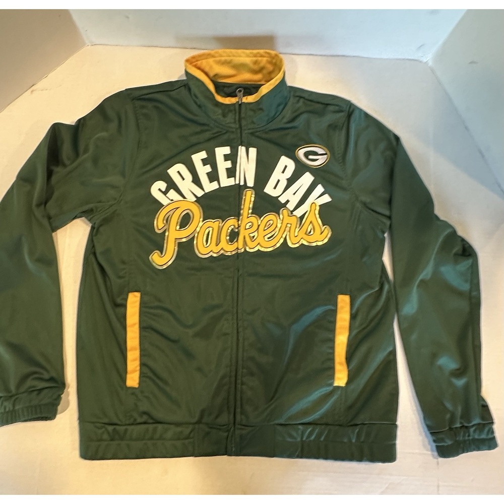 Green Bay Packers NFL Team Apparel Track Jacket Full Zip Green Women Large